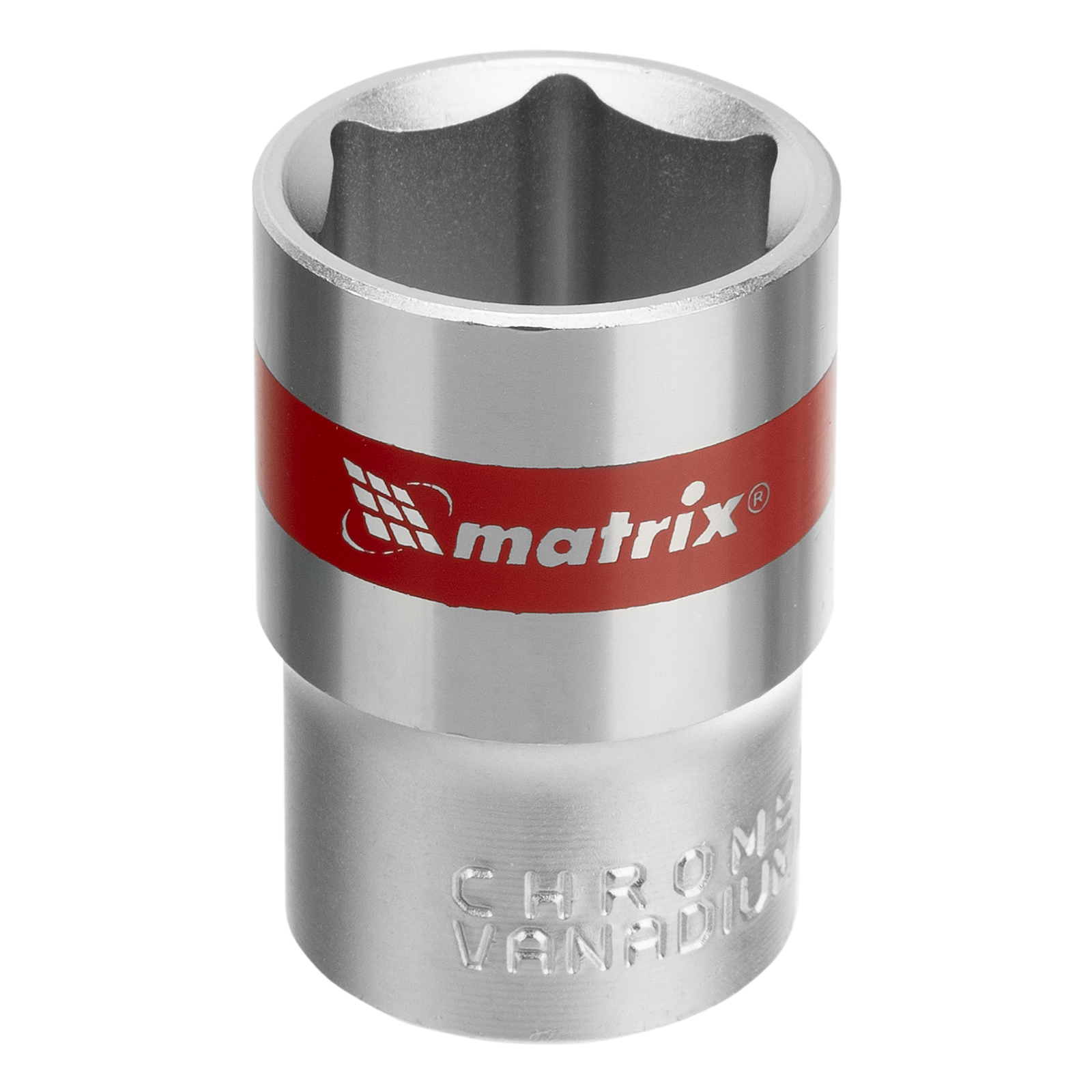 Головка торцевая, 19 мм, шестигранная, CrV, под квадрат 1/2, хромированная Matrix (13119)