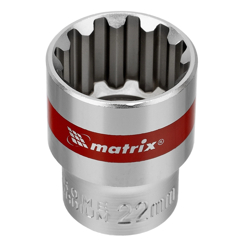 Набор универсальных торцевых головок 1/2", Spline, CrV, 10-22мм, 10 штук Matrix (13597)