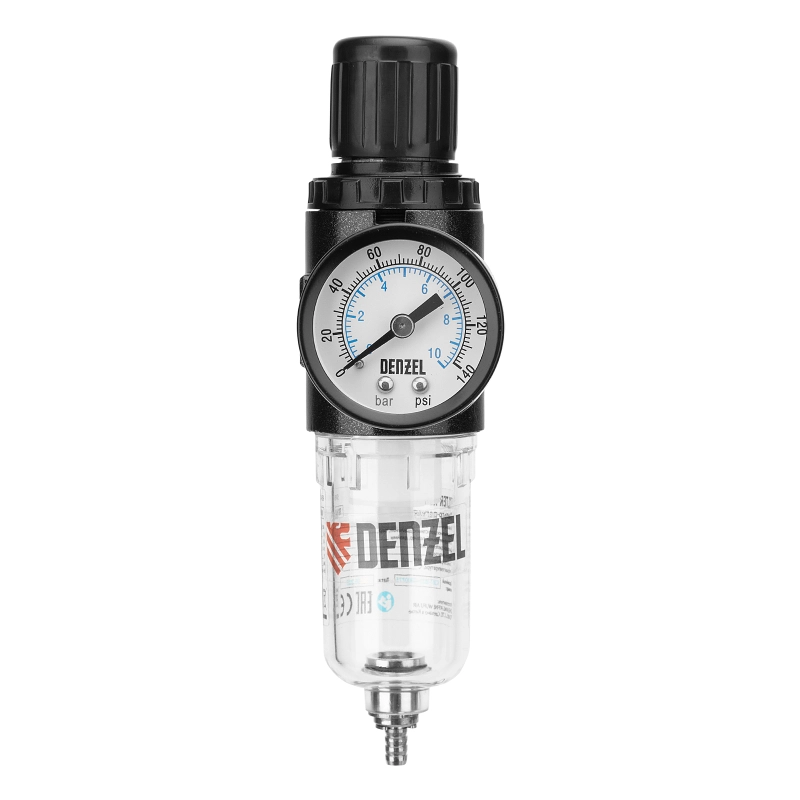Фильтр-регулятор FR1500, 10 бар, 1500 л/мин, 1/4" Denzel (57459)