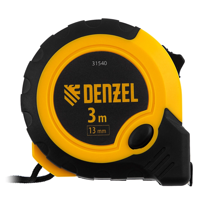 Рулетка 3м х 13мм, двухкомп. корпус, кнопка-пауза Denzel (31540)
