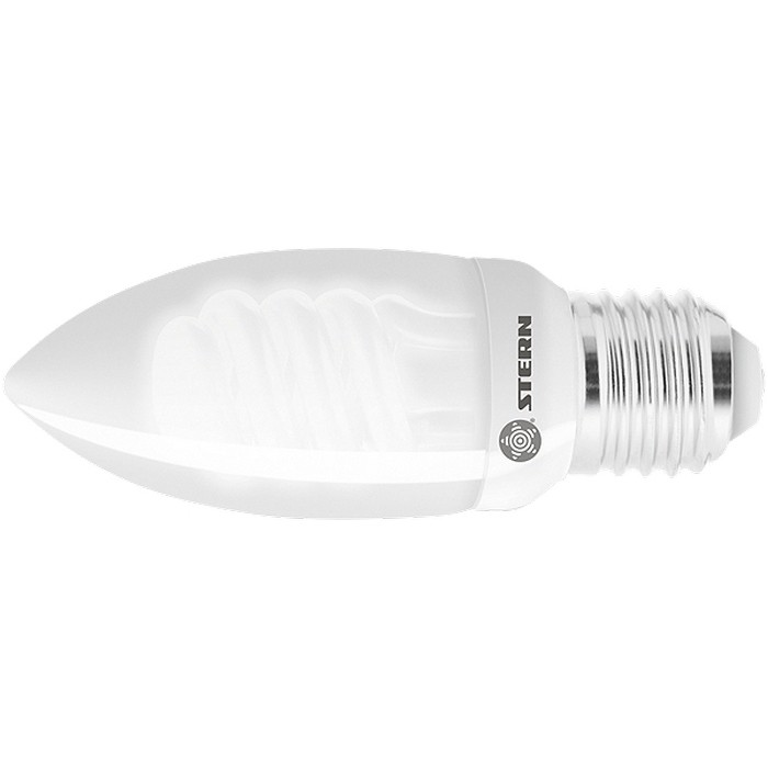 Лампа компактная люминесцентная свечка, 9 W, 2700K, E27, 8000ч Stern (90962)