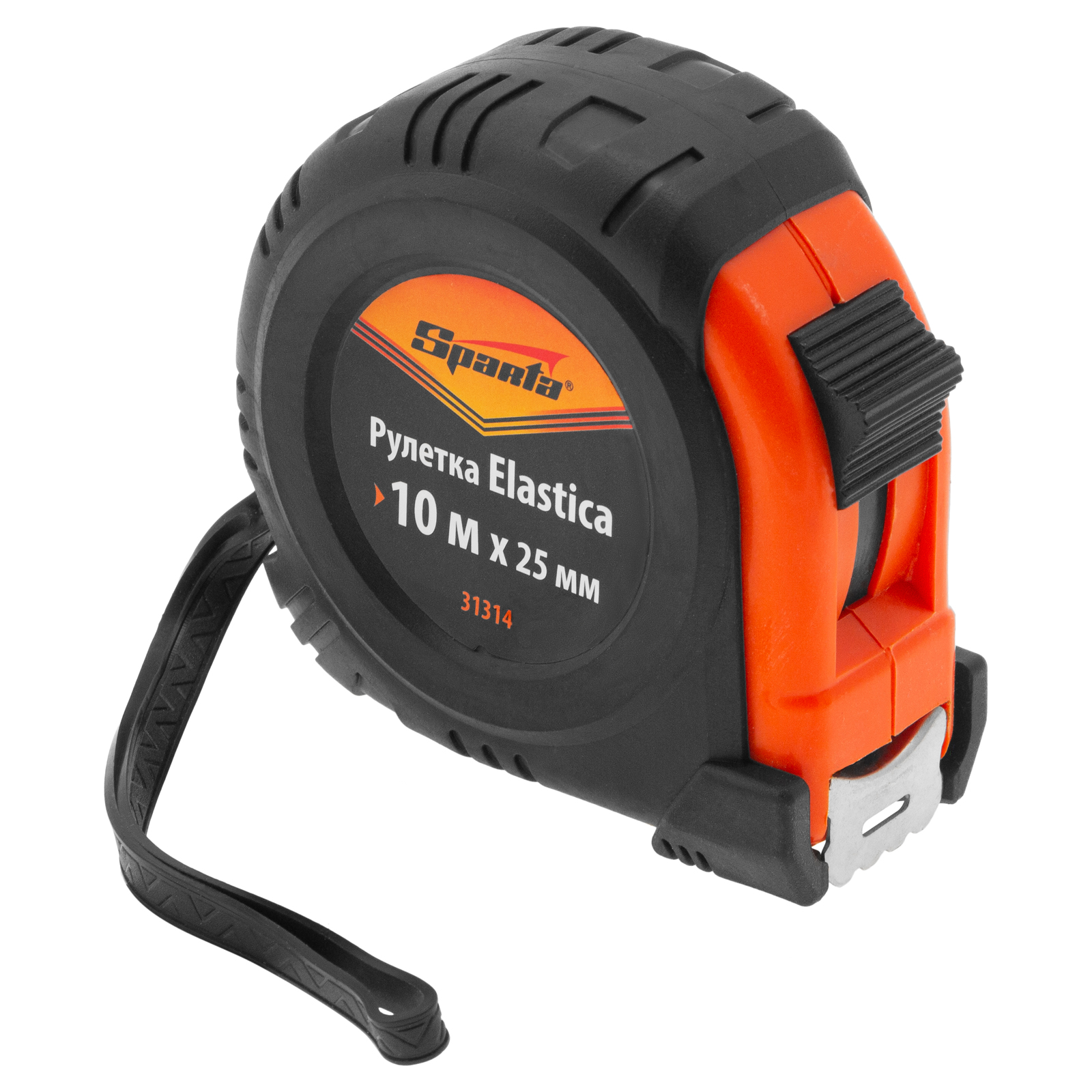 Рулетка Elastica,10 м х 25 мм,обрезиненный корпус Sparta (31314)