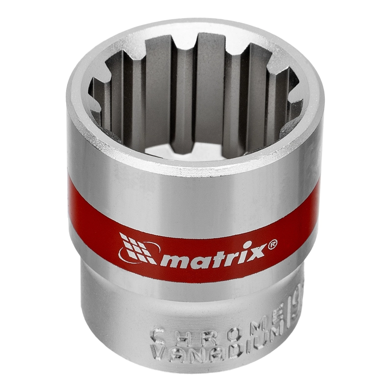 Набор универсальных торцевых головок 3/8", Spline, CrV, 8-19мм, 10 штук Matrix (13593)